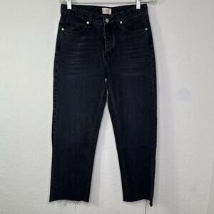 Mikuta Cropped Straight Jeans Black Size 27, 100% Cotton, non-stretchy, casual